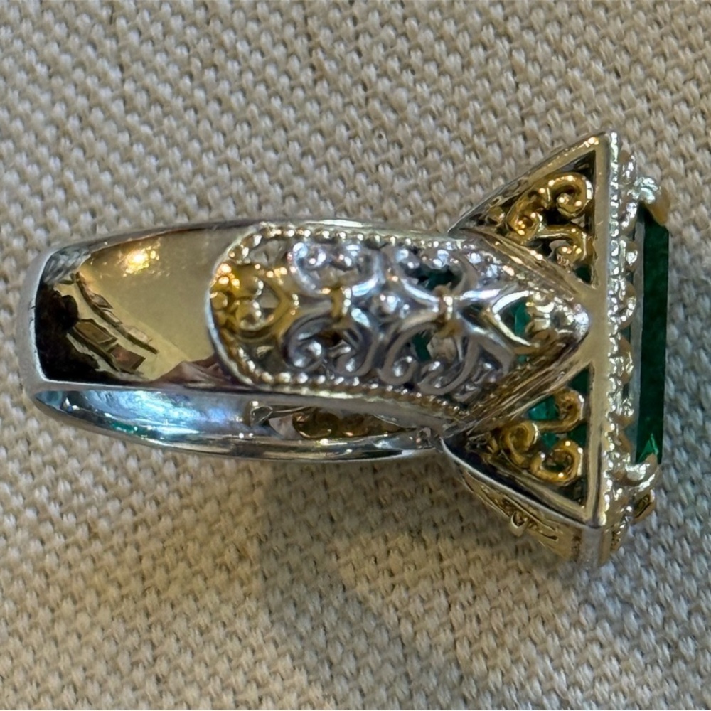 Michael Valitutti Gems En Vogue Czarina Green Quartz Emerald Sterling Ring Sz 9 - Picture 4 of 9